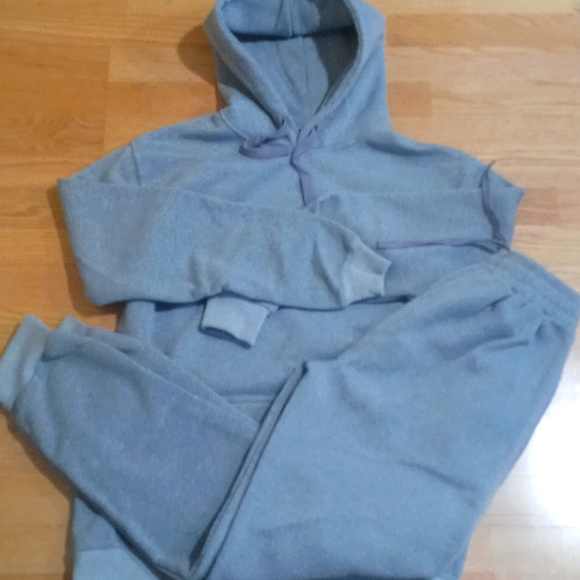 2 Piece Heavy Sweatsuit Joggers/Pullover Hoodie Sweathshirt size M Unisex - Picture 3 of 4